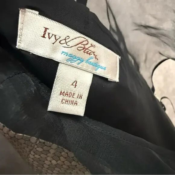 Chic Black Gold Sheer Illusion Metallic Boutique Midi Formal Dress with Pockets - Picture 7 of 12